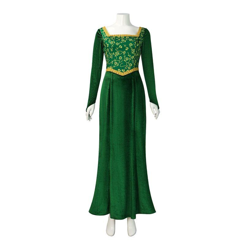 Shrek Princess Fiona Cosplay Costume Princess Fiona Green Long Dress Cosplay Costume