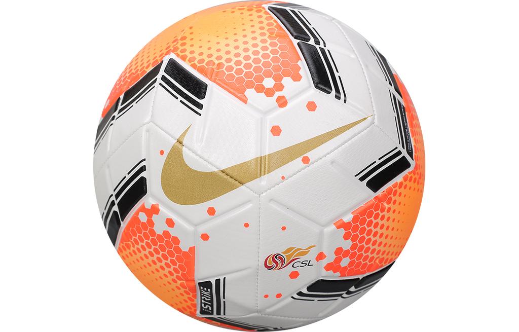 Nike Футбольный мяч размера 5 Резиновый Машинная строчка Унисекс Белый Оранжевый SC3952-100