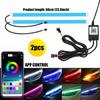 2PCS RGB Flexible 60cm Auto Car LED DRL Tube Strip Headlight Light APP Control