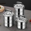 Изолированный контейнер для еды из нержавеющей стали, штабелируемый, сохраняющий тепло, цилиндрический, для ланча, снеков, дома
