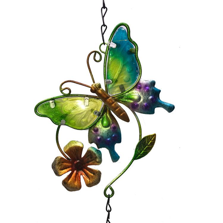 Metal Wind Chime Iron Art Wind Chime Ornament Decorative Color Painted Butterflies Windchime Vintage Anti-rust Hanging Windchime