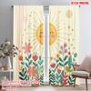 2pcs 2D Flat Printing Window Curtains Cute Sun Flower Starlight Polyester Without Electricity All Season Party & Holiday Decor