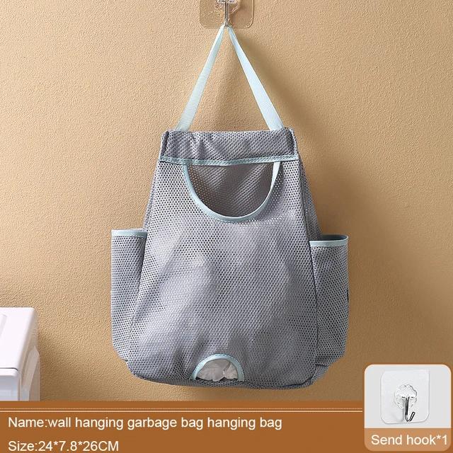 Garbage Bag Storage Box For Plastic Bag Wall Hanging Bag Washable Mesh Storage Bags Plastic Bag Holder Dispenser Kitchen Tools