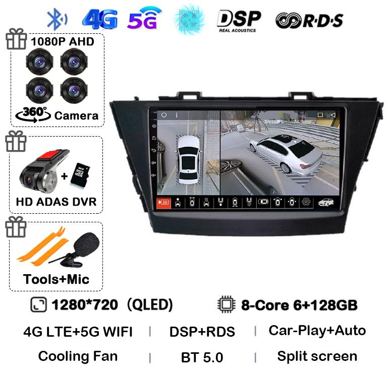 Android 14 Carplay для Toyota Prius Plus V Alpha 2012 2013 2014 2015 2016 2017 LHD/RHD автомобильный радиоприемник мультимедийный плеер стерео GPS BT