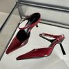 Мода Мода Металлическая Пряжка Туфли на Шпильке для Женщин Женские Слипоны Остроносая Обувь Женские Туфли-Лодочки на Высоком Каблуке