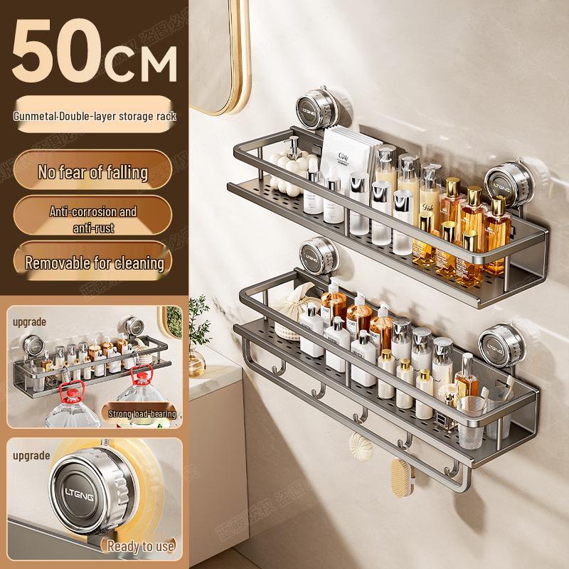 Настенная алюминиевая полка для полотенец и ванной комнаты на присосках