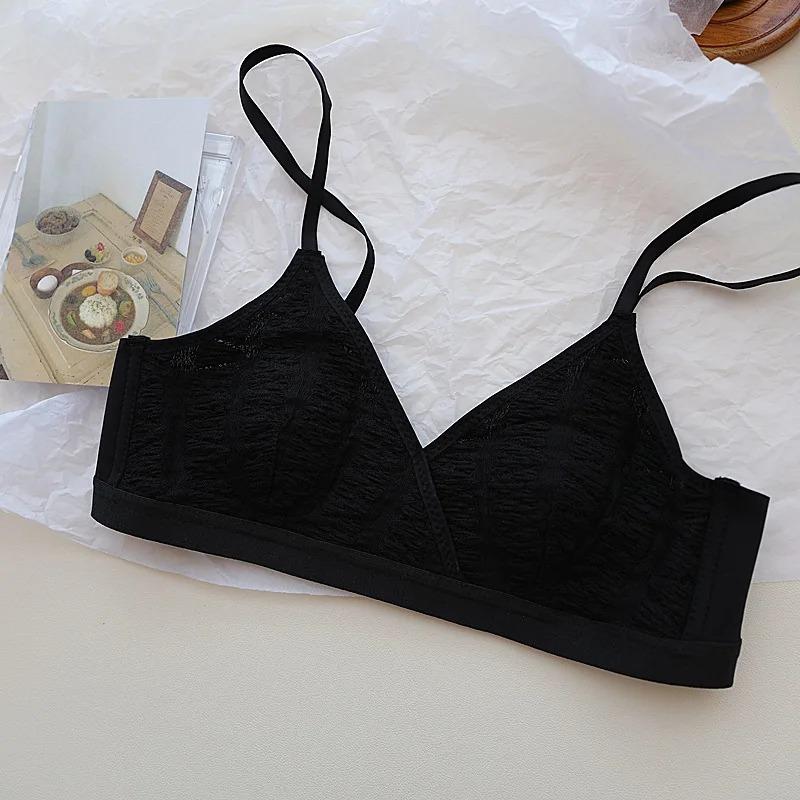 Новый женский ультратонкий французский пузырчатый бюстгальтер с треугольными чашками и ушками кролика для девочек, удобный бюстгальтер без косточек для маленькой груди