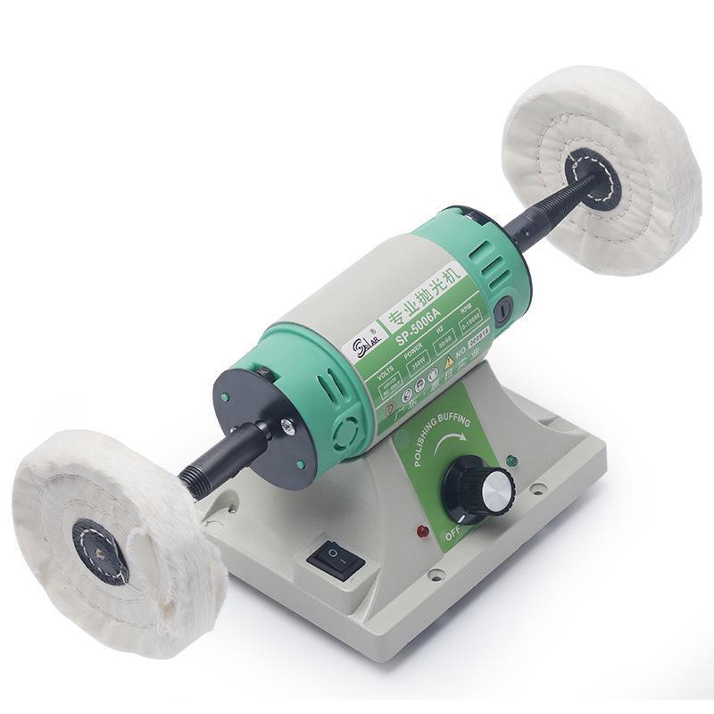 Регулируемый двухголовочный полировальный станок с тканевым кругом для шлифования золота, серебра, меди и железа.