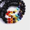 Bracelet - Mix 7 Couleurs - Pierre de Lave - Réglable - Hommes - Diffuseur d'énergie