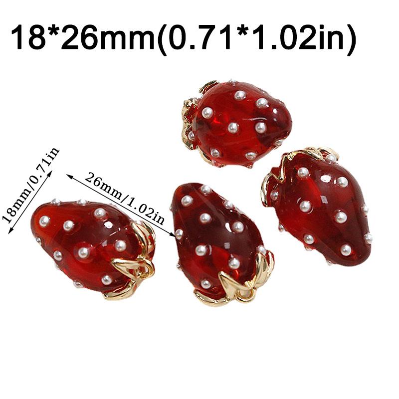 1 шт. Блестящая серьга ручной работы, модная 3D клубника, цветная смола, DIY аксессуары для ювелирных изделий, шармы, большой размер