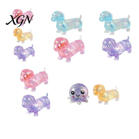 Dachshund Stress Reliever 2/3Pcs Glitter Ball Clear Sausage Dog Relief Toy Squeeze Anxiety Relieving Slow Rising Animal Sensory