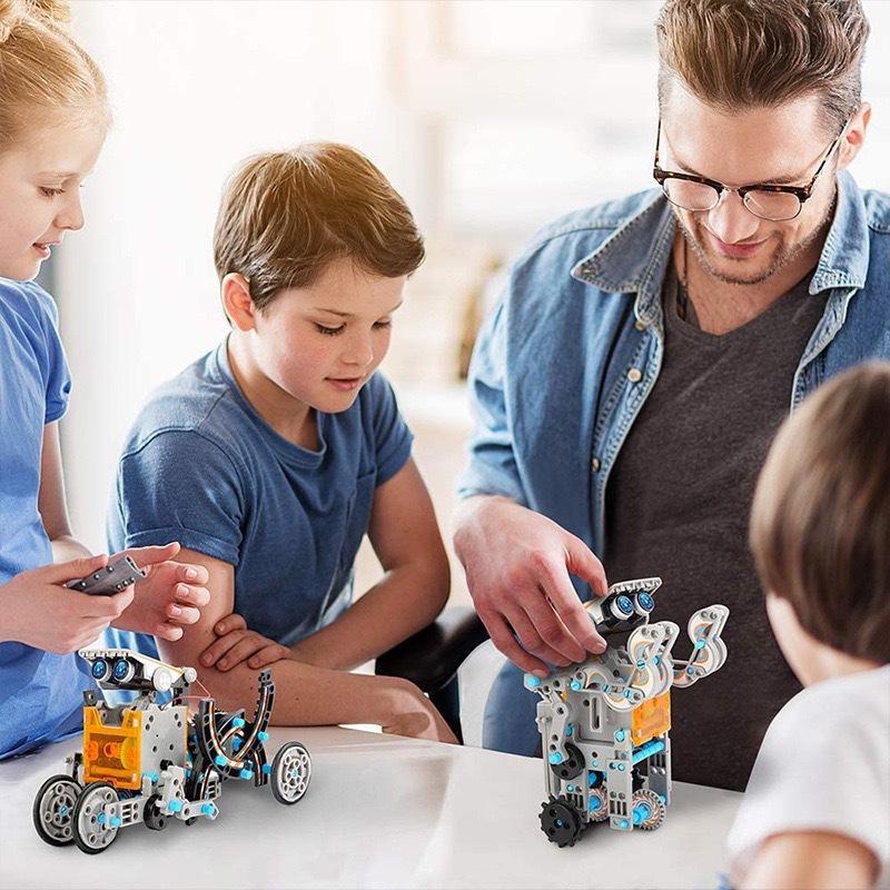 Children DIY Solar Assembly Intelligent Robot Kit 13 Forms Fun STEM Science Puzzle Educational Toy Creative Gifts for Kids Boys