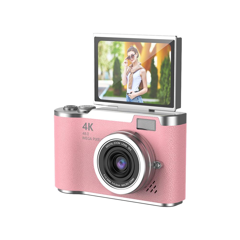 4K Digital Camera 48MP Compact Small Camera 8X Zoom Video Camcorder 180 Flip Screen Vintage Camera for Teens Adult Beginner