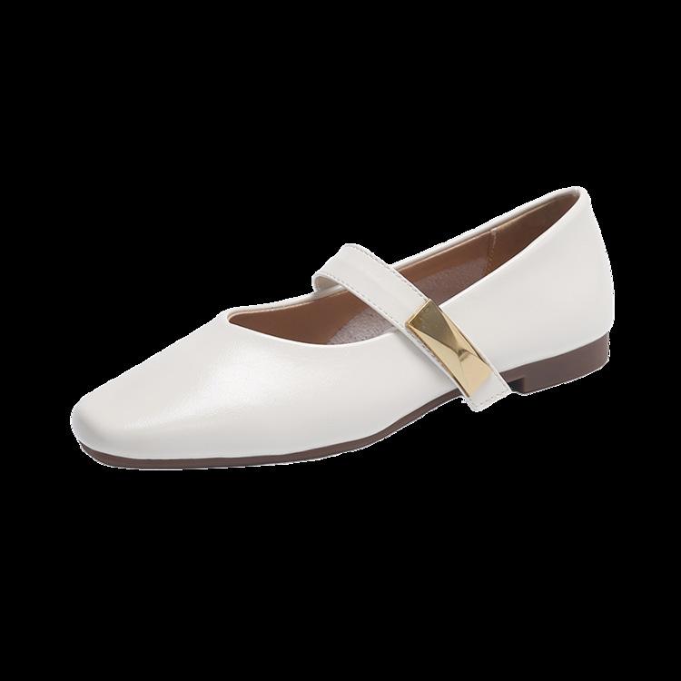Temperament Mary Jane Shoes Женские летние туфли с мелким горлом A Word на плоской подошве Модные и удобные