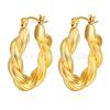 Серьги Twist Twist Line, Простые серьги в стиле легкой роскоши, Те же литые серьги 18-каратное золото в наличии