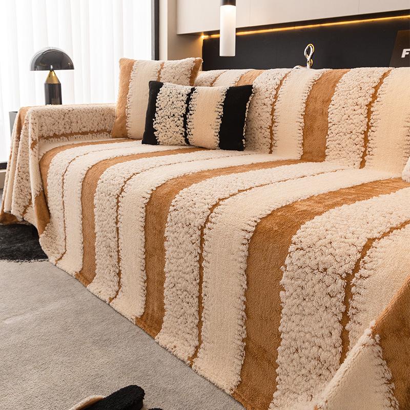 Защитный чехол для дивана, Винтажный плетеный удобный плед для дивана, Подходит для домашних животных, Противоскользящая защита, Роскошный толстый бархатный чехол для дивана