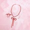 1Set Versatile Bow Design Earrings Necklace Set For Women Girls Vintage  Necklace Drop Earrings Wedding Jewelry Gifts
