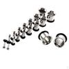 18pcs Ear Tunnel Plug Stretching Kit Stainless Steel 14G-00G O- - Silver
