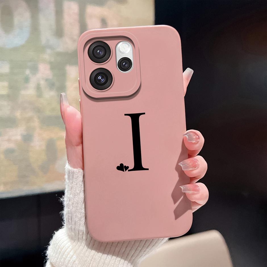 Для Oppo Reno15 F Pro Чехол Простота Сердце 26 Букв Ударопрочный Мягкий Жидкий Силикон Чехол Для OppoReno15 15Pro Reno15F Fundas