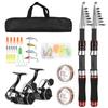 Telescopic Fishing Rod and Fishing Reel Combos Full Kit for Saltwater Freshwater