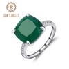 Gb 9,66 карата натуральный зеленый агат, драгоценный камень, обручальные кольца, кольцо из стерлингового серебра 925 пробы с камнем, ювелирные изделия для женщин