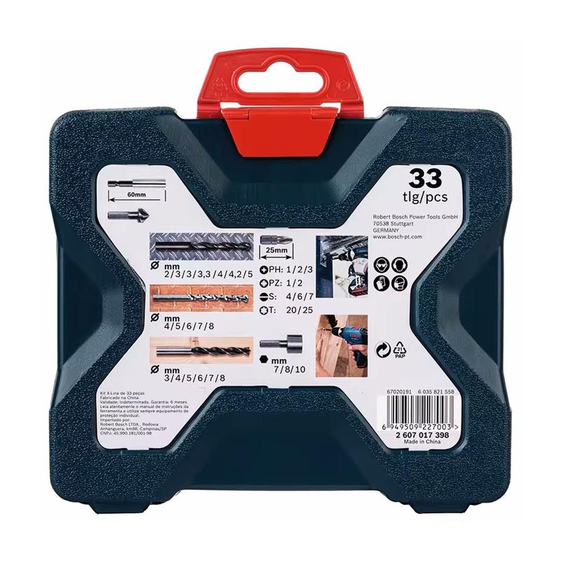 Bosch Набор сверл и бит X33 - 33 предмета из высококачественной стали для электроинструментов Bosch