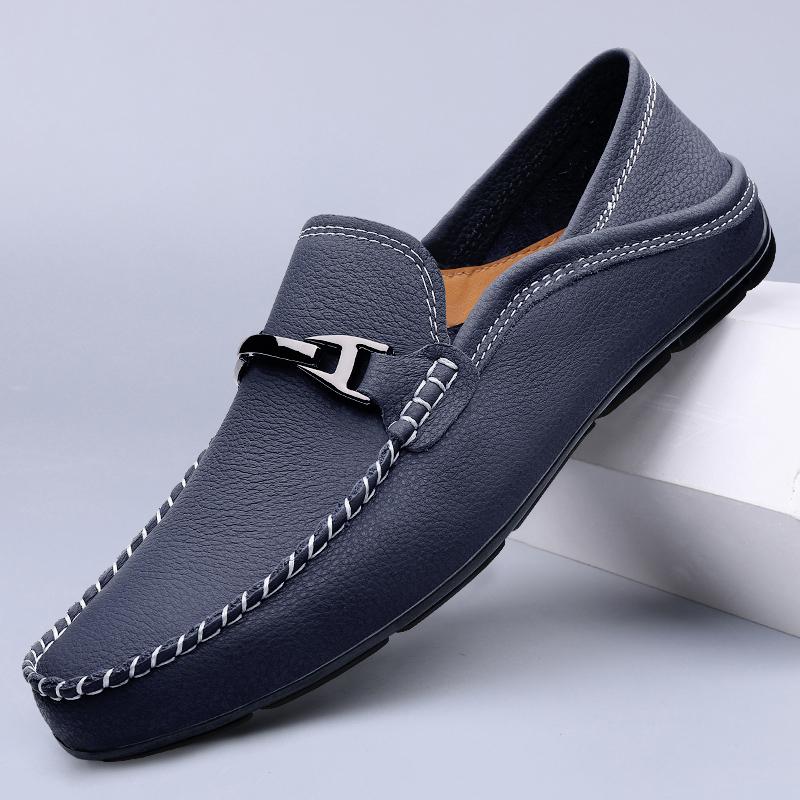 Luxury Brand Loafers Fashion Pointy Dress Shoes Men's Loafers Official Wedding Wedding Shoes Party Flats Navy Loafers Men Black