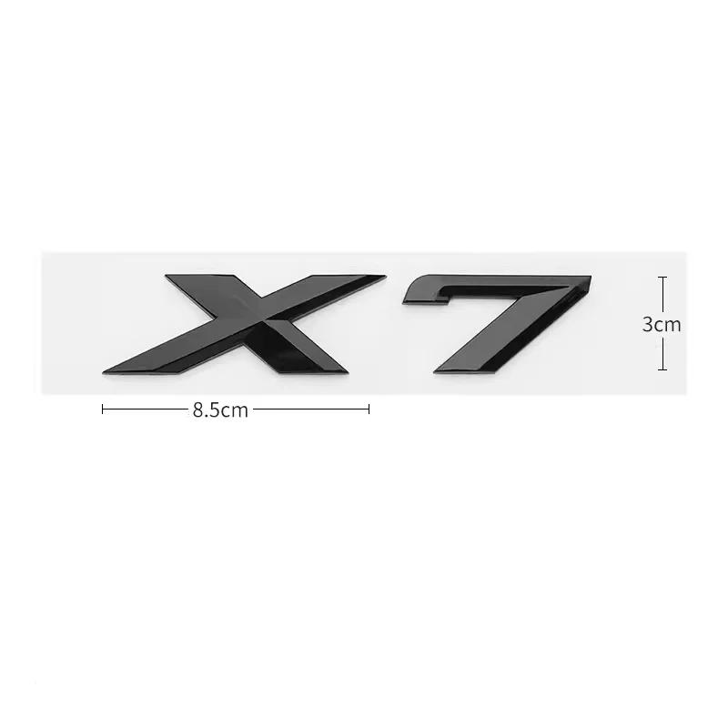 3D ABS Black Chrome Letters For Cars Rear Trunk Badge X7 Emblem Logo Car Sticker For BMW X7 G07 X7 BMW lettering Accessories uq2