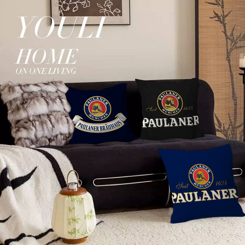 German Beer Paulaner Personalized Pillow Cover Kids Bedroom Wild Party Decor Pillowcase Kid Birthday Shower Gift
