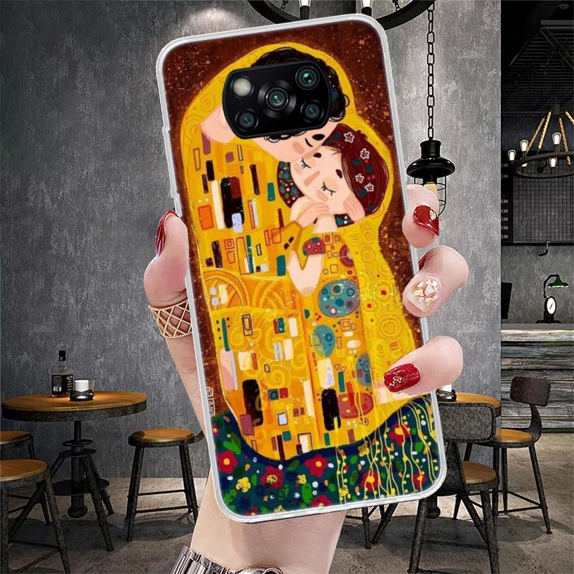 Поцелуй Густава Климта Дизайн Мягкий Чехол Для Телефона Для Xiaomi Redmi 15C 15 13C 13 Poco X5 X6 X7 F7 Ultra M7 12C 12 10 10C 9C 9A 9T 9 Fun