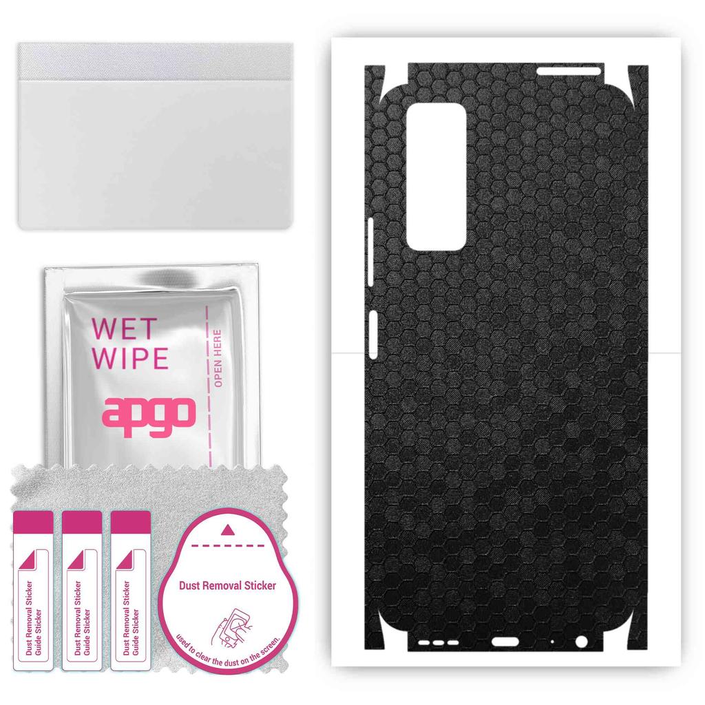 apgo Protective Skin Sticker for the Back+sides Compatible with Vivo Y31 2021, Full Wrap Film, Foil, Vinyl - Pattern Black Honeycomb