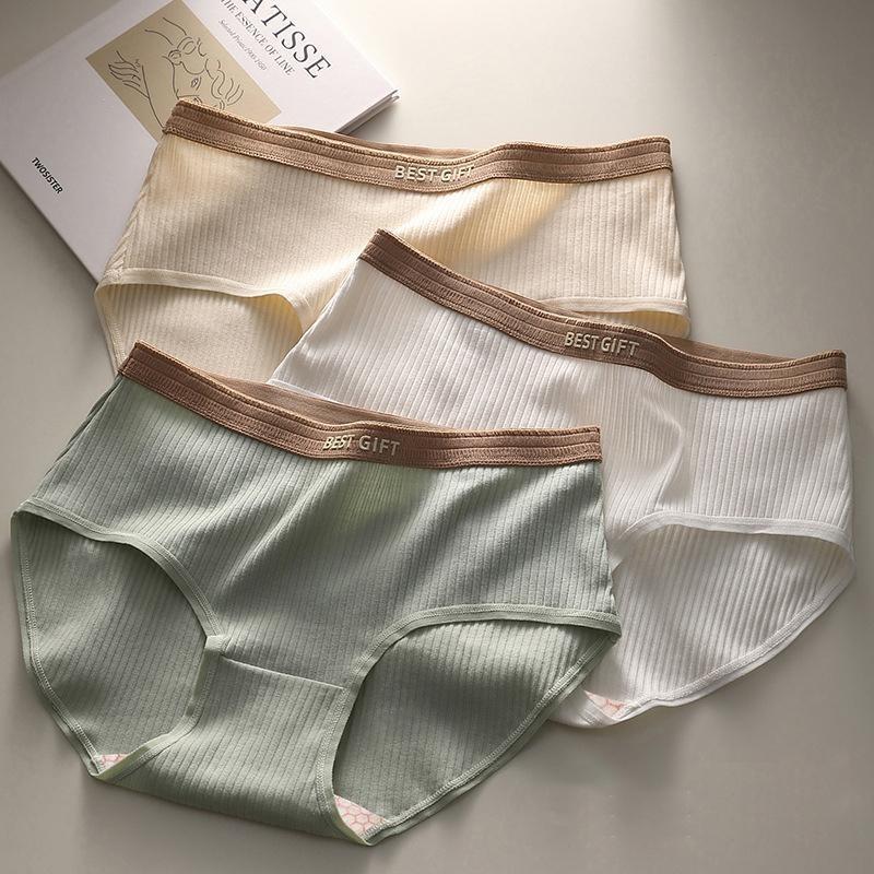 Женские хлопковые трусики со средней талией, удобные трусы, мягкие трусики для девочек, сексуальное нижнее белье