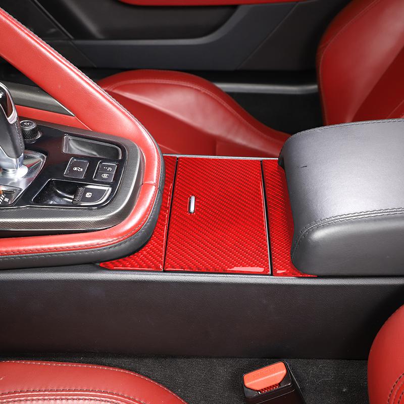 For Jaguar F-Type 2013-2024 Soft Carbon Fiber Car Central Control Water Cup Swtich Panel Decorative Trim Sticker Car Accessories