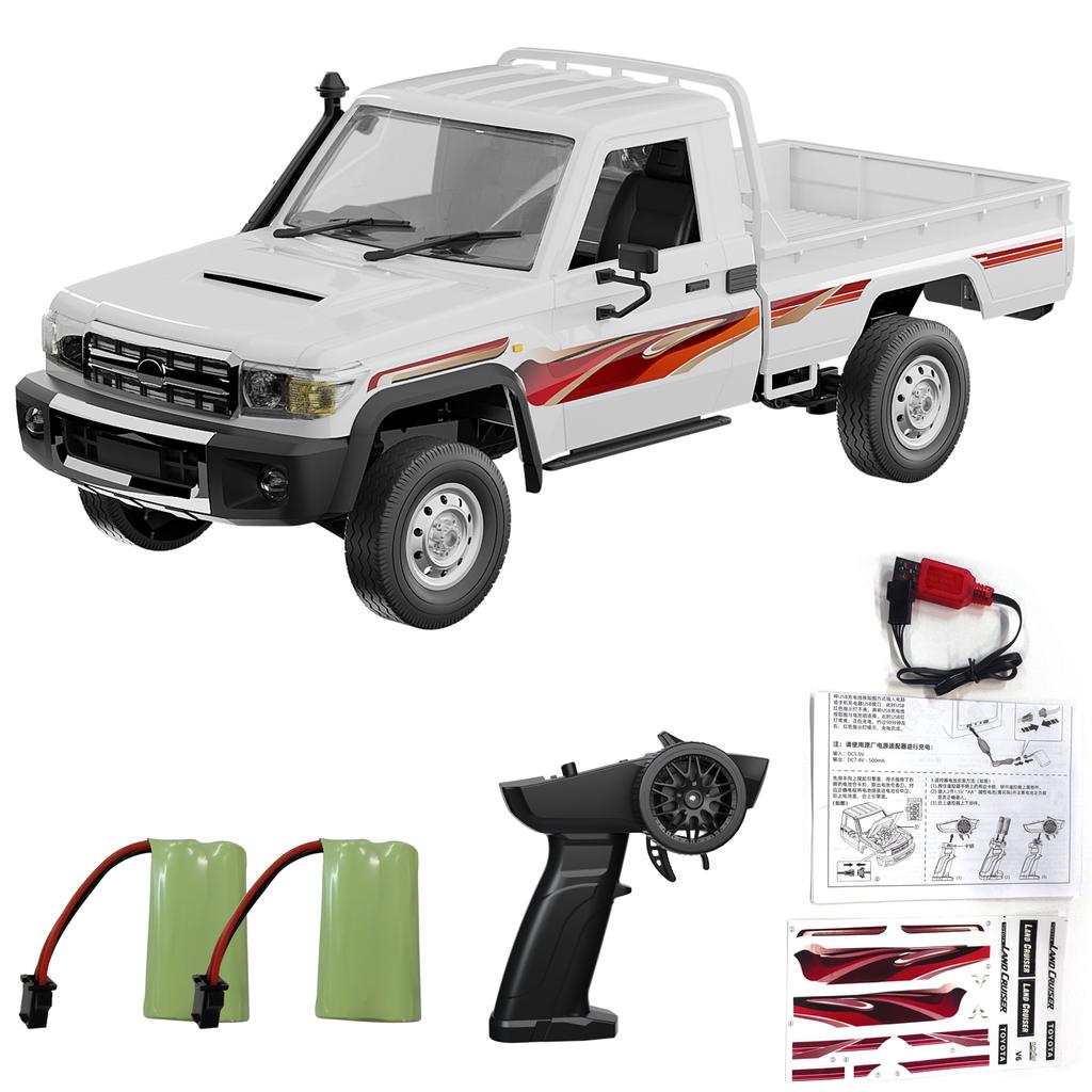 Remote Control Car, 2.4GHz Electric Vehicle with LED Lights, 1:14 Scale Rechargeable Pickup Truck