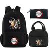 3Pcs/set Backpack Anime Demon Slayer Printed Bookbag with Lunch Bag Pencil Case Teenager Children Girl Boy Schoolbag Rucksack