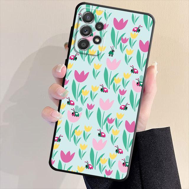 Красивый чехол для телефона с цветком кактуса и цветочным листом для Samsung Galaxy A72 A71 A31 A51 A33 A22 A13 A21s A23 A52 A53 A32