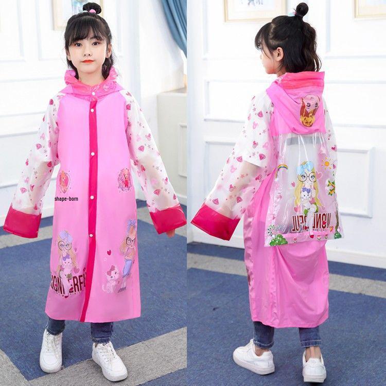 Детский длинный дождевик-пончо для мальчиков и девочек, возраст 2-10 лет, начальная школа