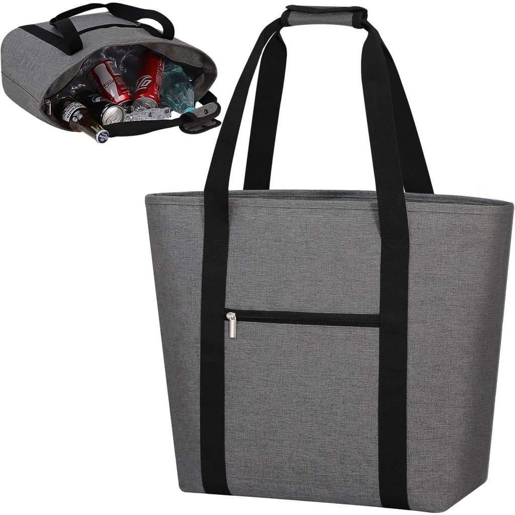 GhvyenntteS Cooler Large Eco Bag with Shopping Food Thermal Cold Perfect for Outdoor Bag, Capacity, Foldable, Zipper, Lightweight, Bag, Storage,