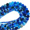 Natural Gemstone Blue Striped Agate Round Spacer Beads Jewelry Making 4mm 6mm 8mm10mm DIY