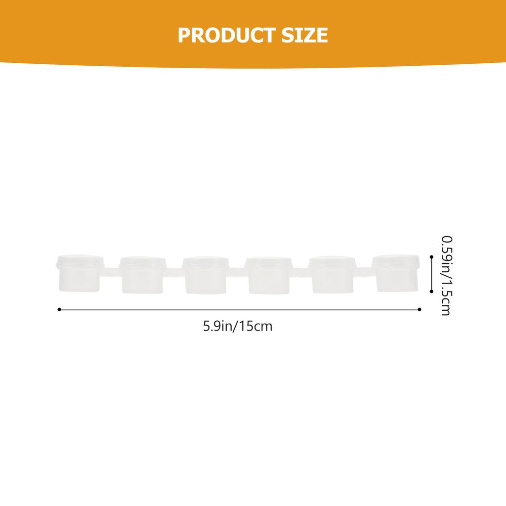 40Pcs Strips Mini Paint Pots Plastic Storage Containers Clear Boxes Leakproof for School Art Painting Supplies