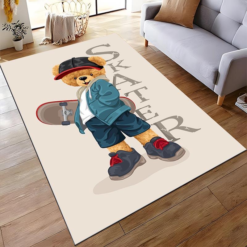 Cool Bear Graphic Carpet for Kids Room or Living Space Decor Suitable for use as an anti-slip for living room bedroom sofas