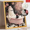 Halloween pearl painting handmade diy art bathtub cat pearl home decoration painting