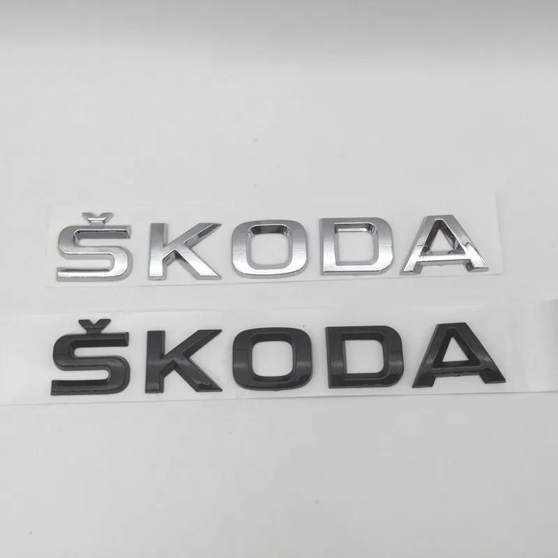 wzvbd3 1pcs 3D ABS high quality silver/black car Letter Emblem Rear tail trunk Decals badge sticker Decal styling For Skoda