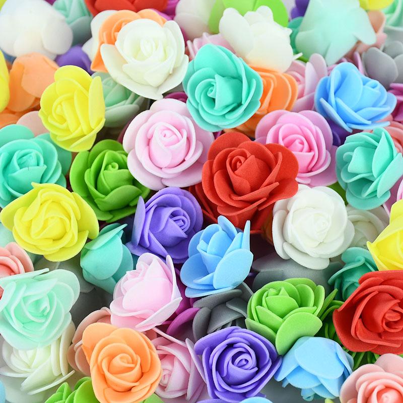 100/300 шт. 3 см Пенопластовые розы Искусственные головки цветов Розы для плюшевого мишки Ручная работа DIY Подарок Украшение Свадьба День святого Валентина Домашний декор