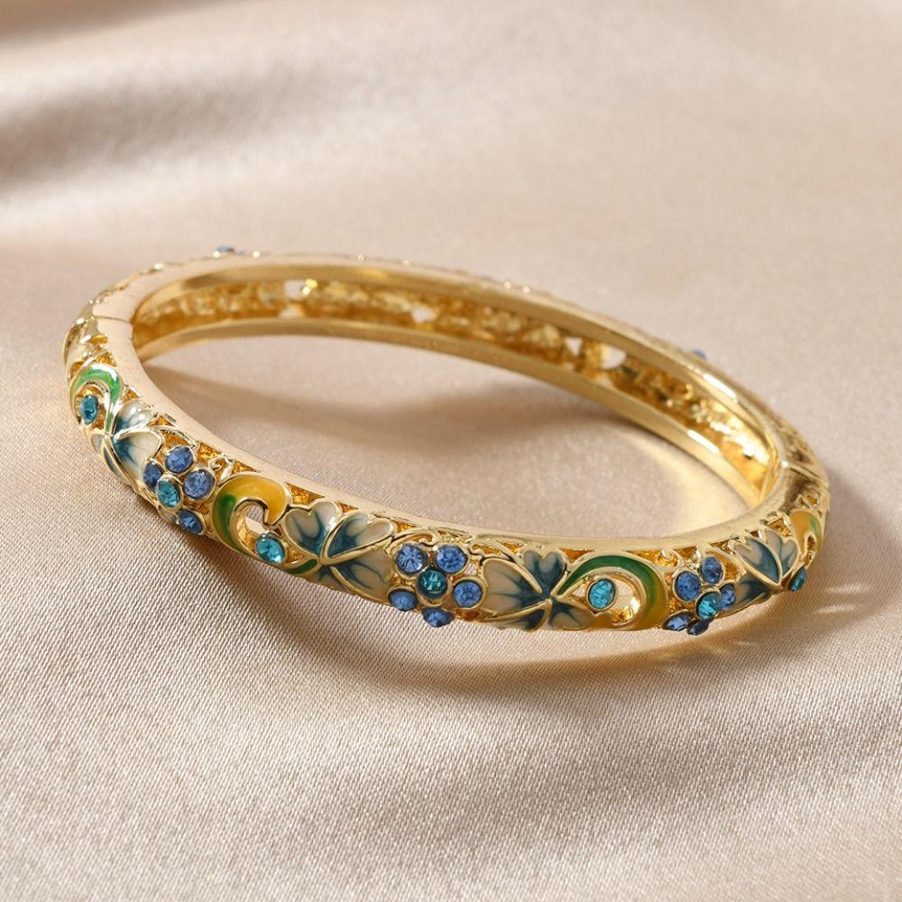 Двойной браслет Винтажный браслет Cloisonne Традиционный женский браслет на руку для девочек