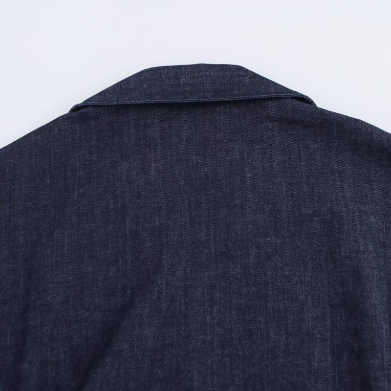 Весеннее новое джинсовое платье миди серии 1975 года с лацканами, застежкой-молнией сбоку, модное облегающее элегантное платье со складками на талии