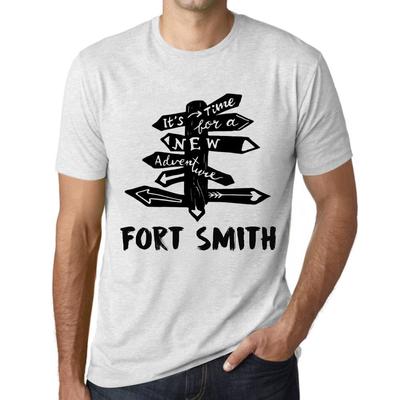 Мужская винтажная футболка Футболка с рисунком Time for New Advantures Fort Smith Vintage White