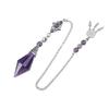[AiO JAPAN] Purified Before Shipping. Pendulum, Power Stone Crystal, Feng Shui, Hexagram, Dowsing, Pendulum, Fortune Telling (Amethyst)