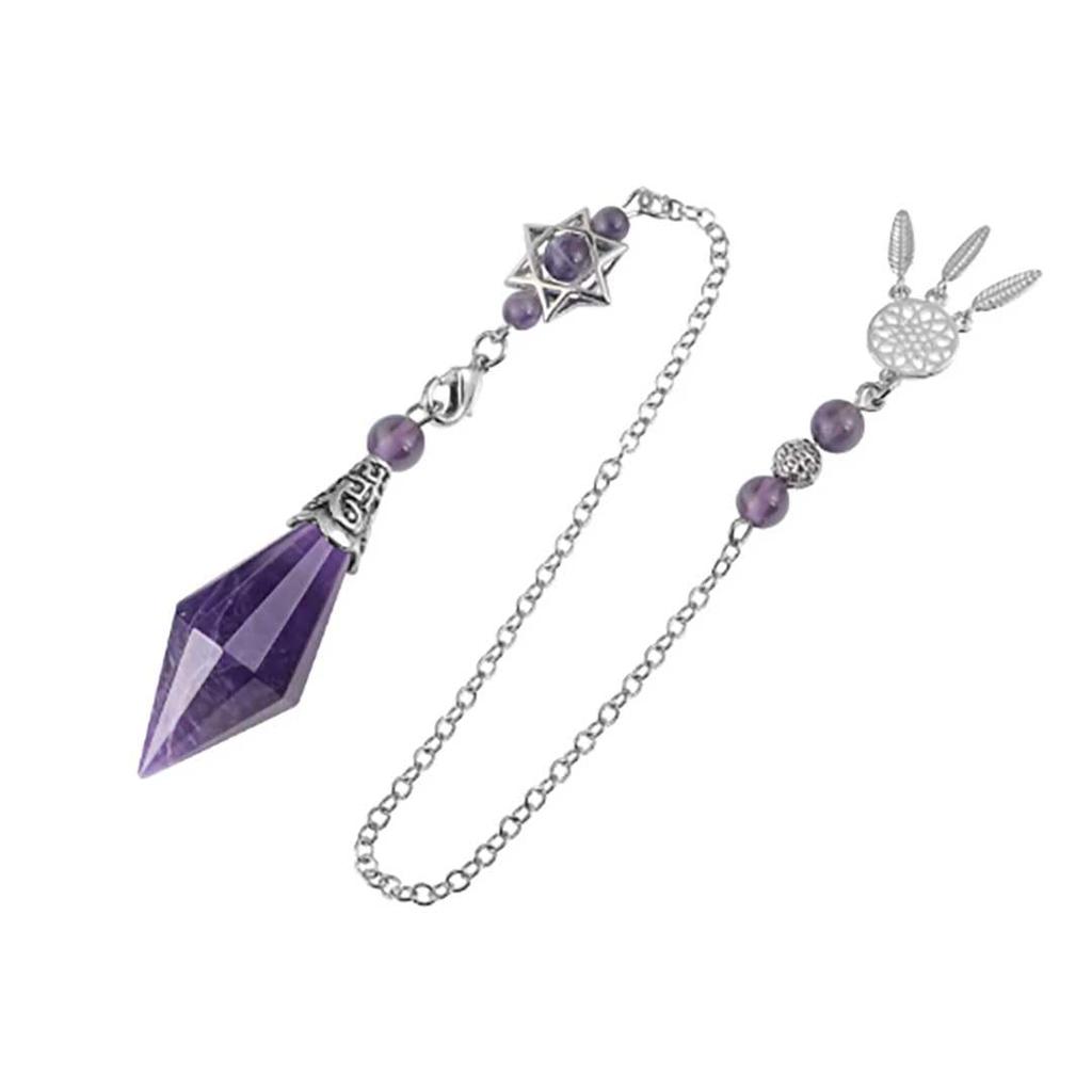 [AiO JAPAN] Purified Before Shipping. Pendulum, Power Stone Crystal, Feng Shui, Hexagram, Dowsing, Pendulum, Fortune Telling (Amethyst)