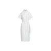 Polo SS24 Solid Color Small Pony Embroidered Single-Breasted Loose Short Sleeve Dress Women Dresses White WMPODRSNFA20681-100